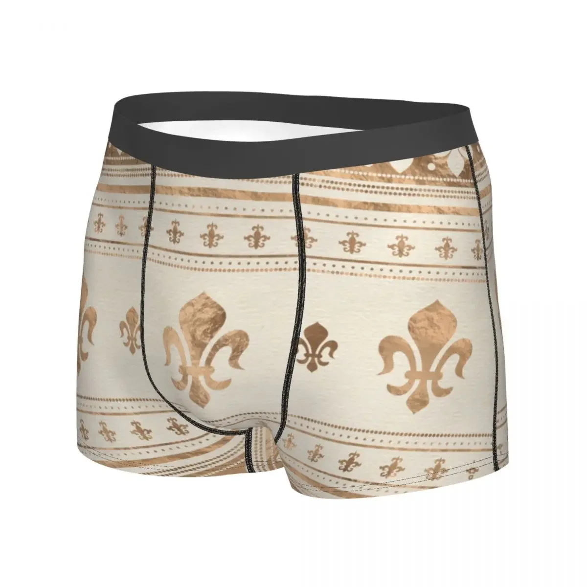 Fleur-de-lis Pastel Gold Man Underwear Boxer Shorts Panties Fashion Breathable Underpants For Male S-XXL