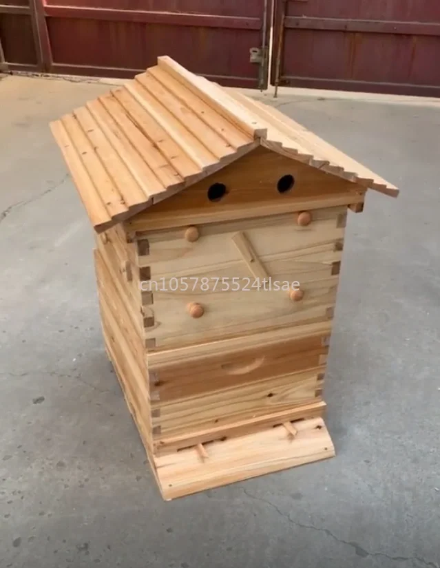 

double layered high box with seven spleen automatic honey flow device for self flowing bee box beekeeping