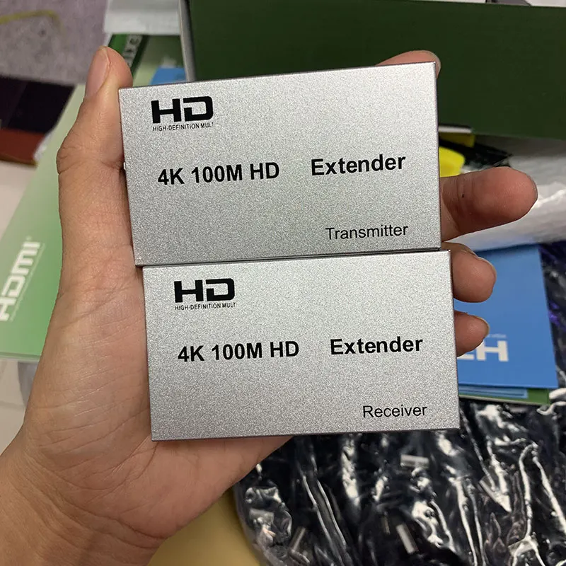 4k 120m extensor via cat5e cat6 rj45 ethernet cable conversor de vídeo vs 1080p cabo transmissor receptor para hdmi-compatível