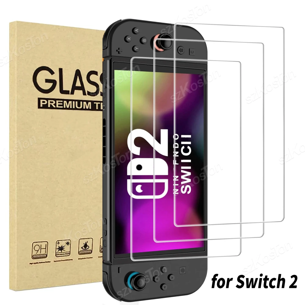 1/2PCS 9H Tempered Glass for NS Switch 2 2025 Screen Protector for Switch2 Protective Film Anti-Scratch Gaming Accessories