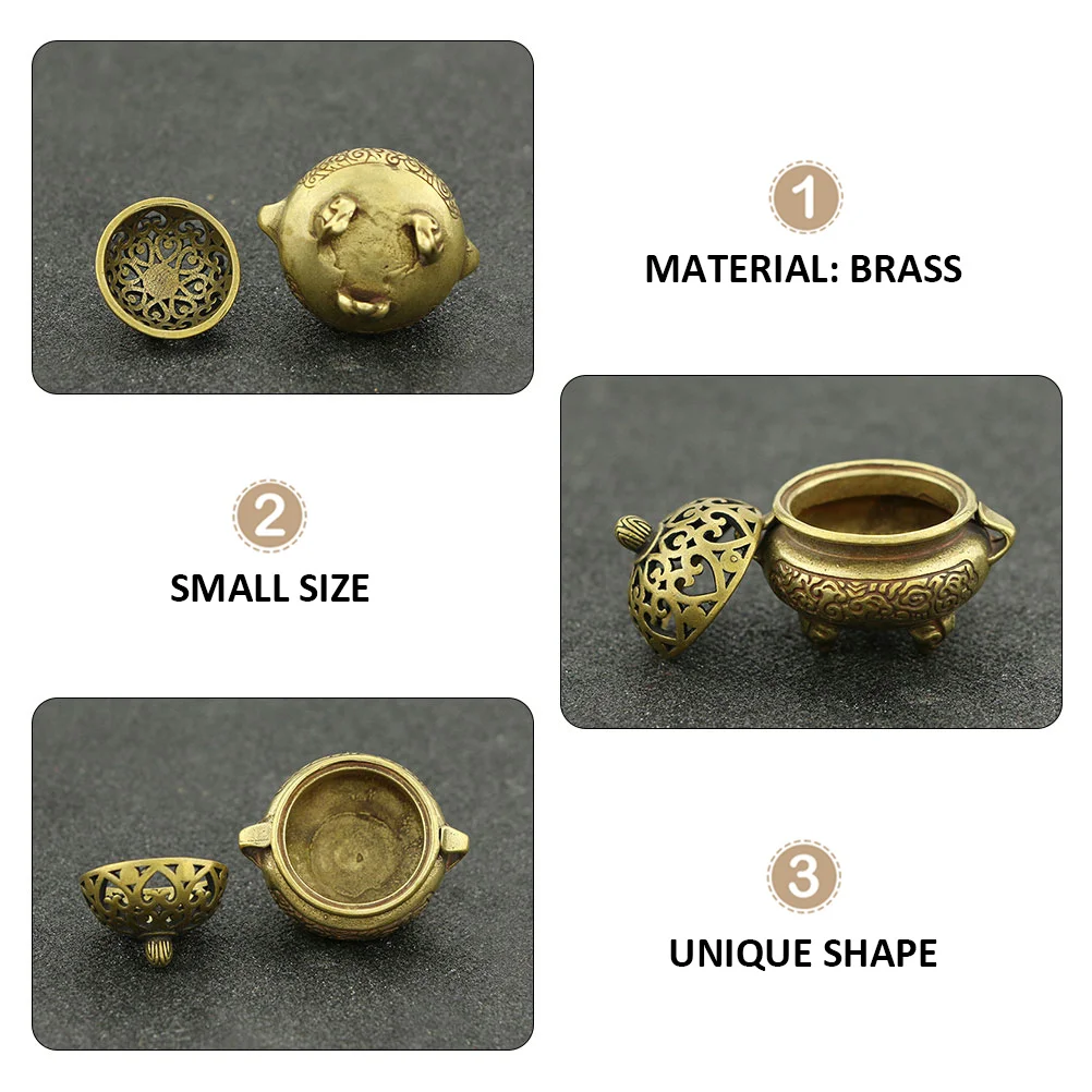 

Brass Incense Burner Mini Censer Holder For Home Office Tea House Decor Creative Retro Aroma Diffuser Decorative Censer Ornament