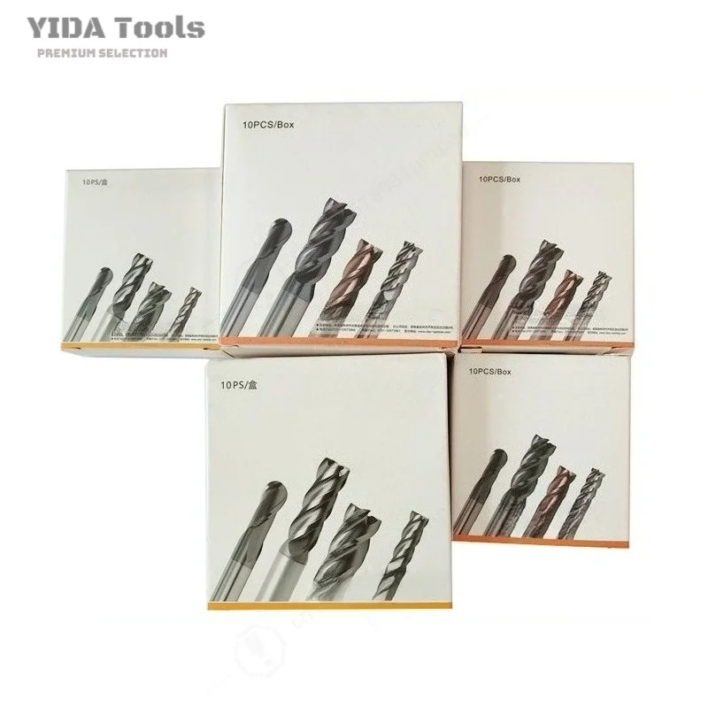 Black Color Coated 4 Flute Solid Carbide Square End Mill CNC Precision Machining Flat Milling Cutter