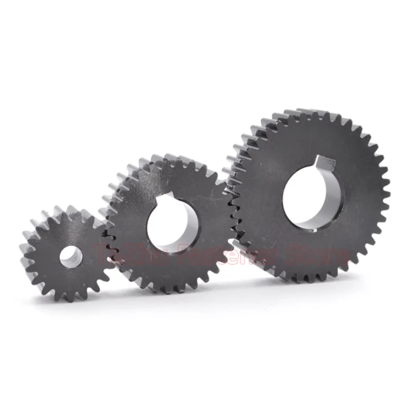 1 قطعة 1 متر حفز والعتاد 1 وحدة 50 الأسنان-150 الأسنان 45 #   الصلب والعتاد الميكانيكية ناقل الحركة أسطواني حفز التروس Keyway تتحمل 10-25mm