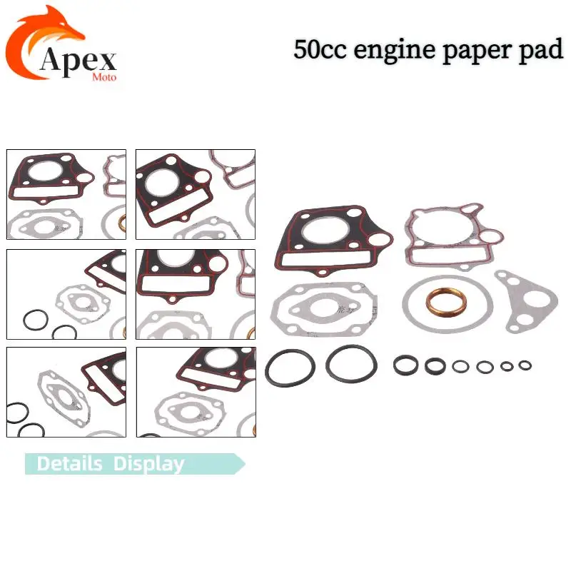 

Loncin New Zongshen-Compatible 50cc Horizontal Engine Gasket Kit - Cylinder & Piston Set Lifan Kayo Dirt Pit Bikes