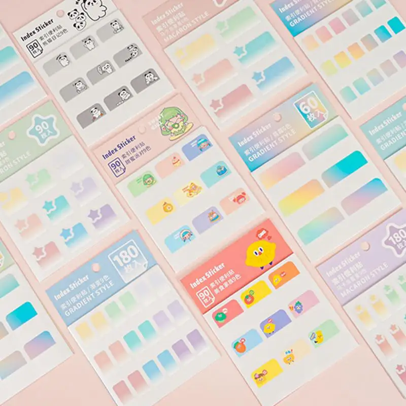 Gradient Sticky Notes Loose-leaf Paper Index Stickers Label Stickers Classification Instructions Sticky Strong Bookmark Memo Pad
