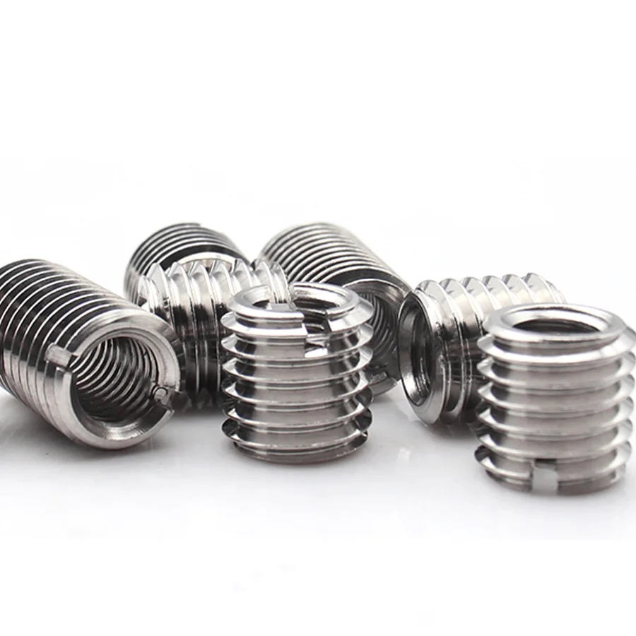1-10pcs M2 M3 M4 M5 M6 M8 M10 M12 304 Stainless Steel Slotted Threaded Insert One Slot Installation for Thread Repair Kit