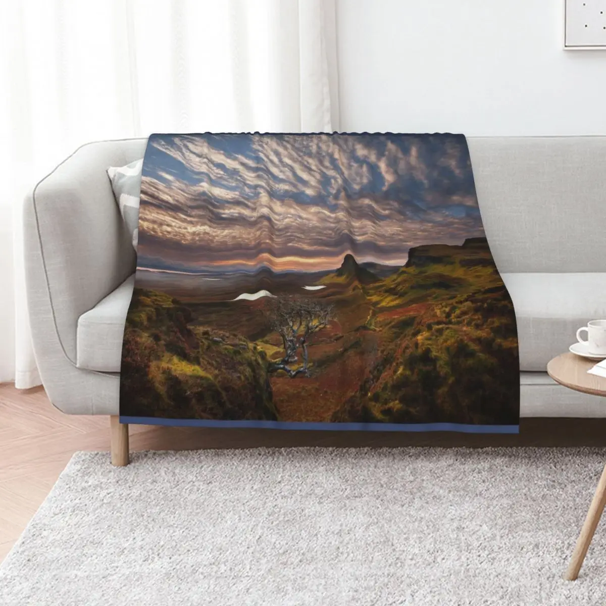 Quiraing Sunrise Trotternish Isle of Skye Scotland. Throw Blanket For Sofa Thin christmas gifts Weighted Heavy Picnic Blankets