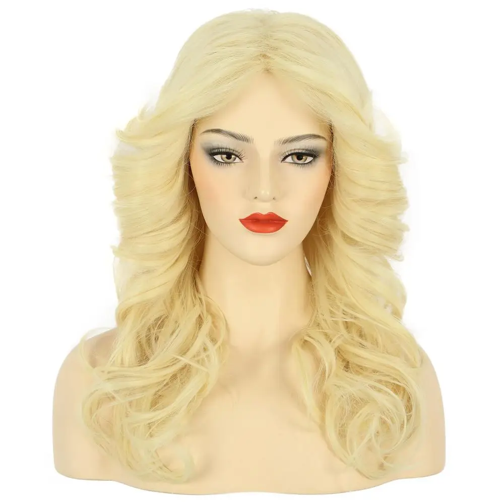 

70s Long Blonde Wave Wig - Vintage Disco Singer Style for Halloween & Costume Parties