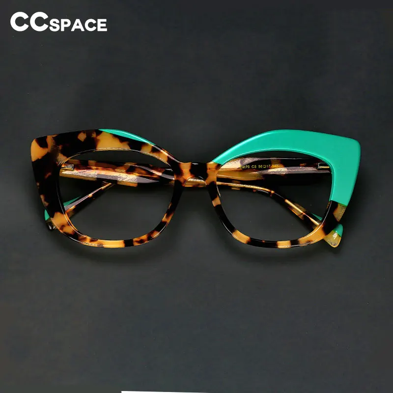 R56960 Women Acetate Frame Reading Glasses Leopard Eyewear Oversized Cat Eye Presbyopia Eyeglasses +100 To+400 Glasses