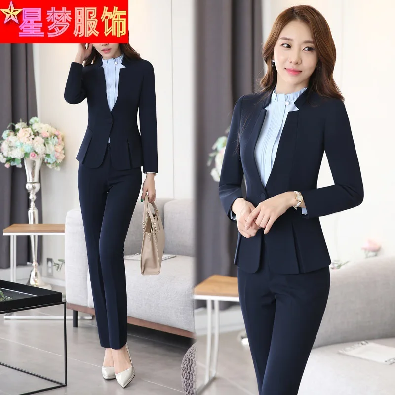 9993 Spring and Autumn Business Women's Clothing Suit Ol Temperament Korean Style College Students Interview Formal Wear plus Si