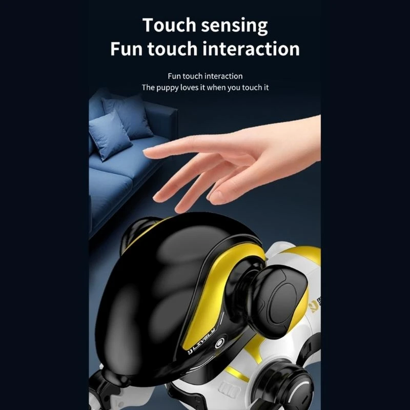 Y4QA Voice Activated Interactive Robot Dog met programmeerbare stuntmodi afstandsbediening voor kinderen