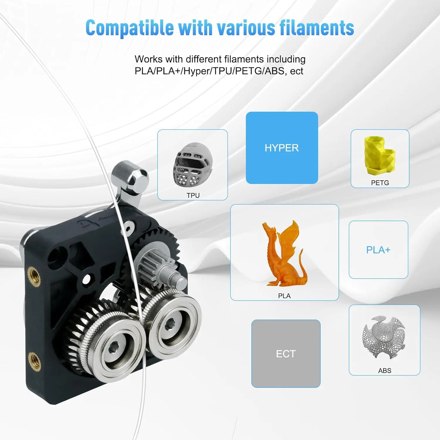  Für Creality K1C Upgrade Extruder-Zahnräder, 2 Stück Motor K1 Max Extruder-Zahnräder-Set, vernickelter gehärteter Stahl für K1/K1 Max-Zahnräder – Detail 4