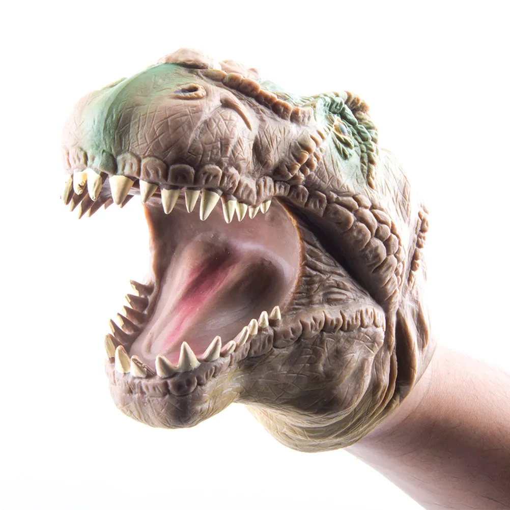 

1Pcs Dinosaur Hand Puppet Realistic Brown Tyrannosaurus Head Kids Hand Puppet for Role Play and Creative Games