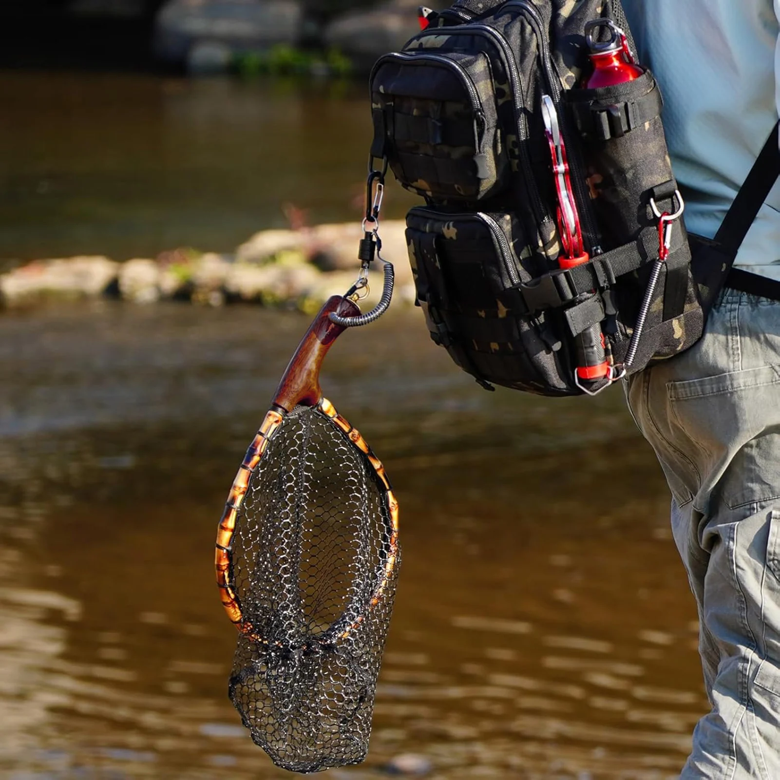 

Wooden Fishing Landing Net Portable Stream Micro Lure Dip Net For Freshwater Saltwater Universal Durable Fishing Dipnet 1pc