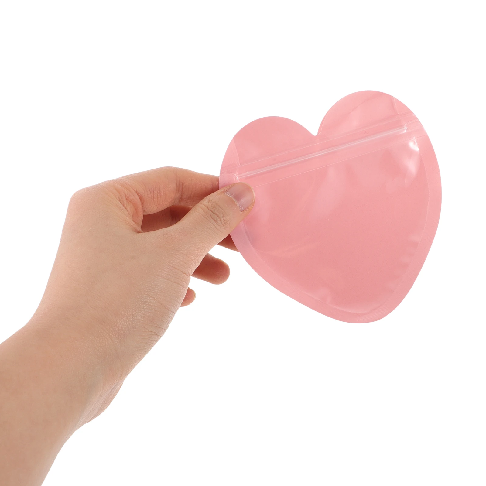 

100Pcs Decorative Heart Shaped Jewelry Bags Self Sealing Organizers for Small Business Packaging Supplies
