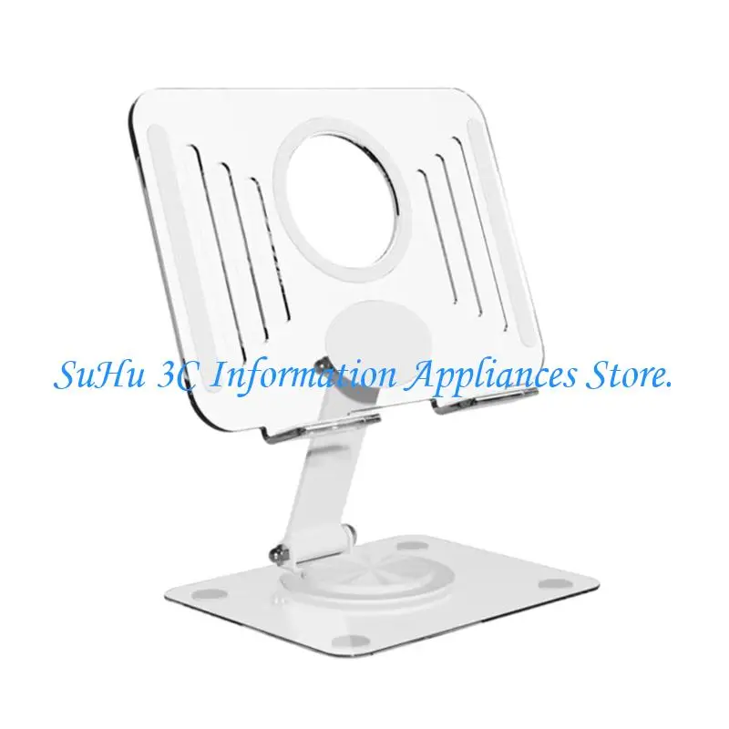  Adjustables Transparents Laptop Stand with Double Axises Height Adjustment For Tablets Up To 12.9 Inches