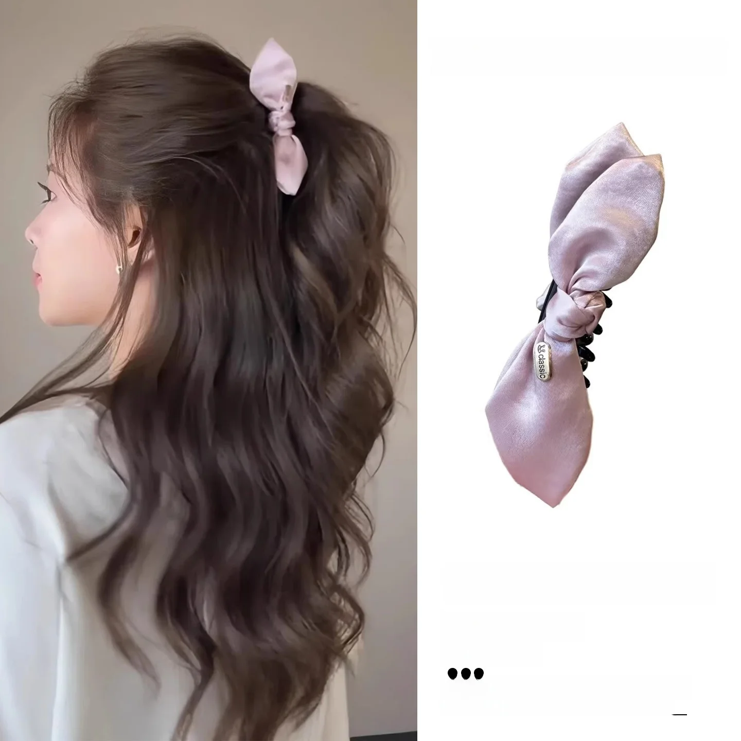 presilha-de-cabelo-rosa-com-laco-estilo-banana-acessorio-para-meio-coque-torcido-estilo-coreano-delicado-para-festas-e-uso