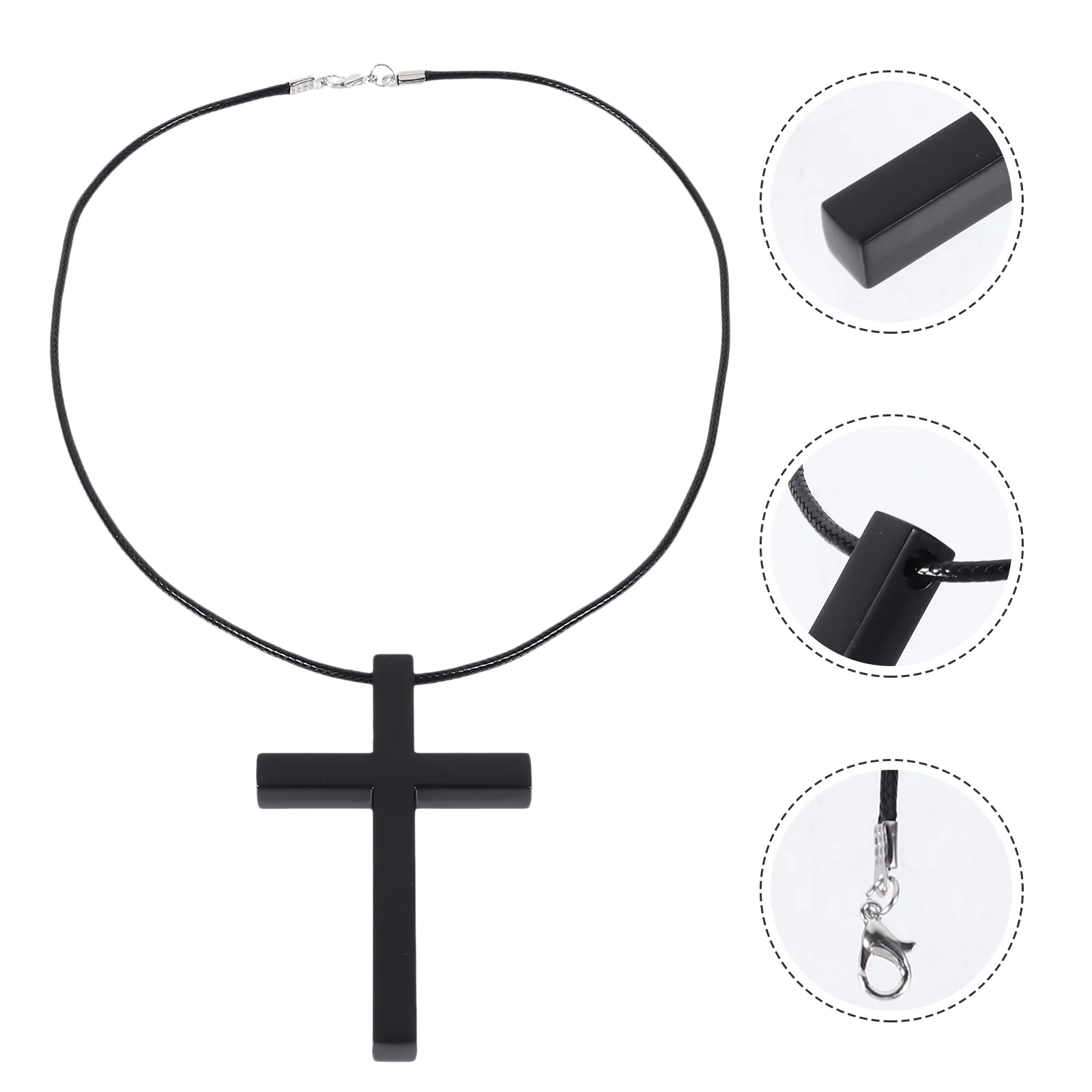 Car Ornament Rear View Camera Mirror Cross Pendant Black Hanging Adornment and Women