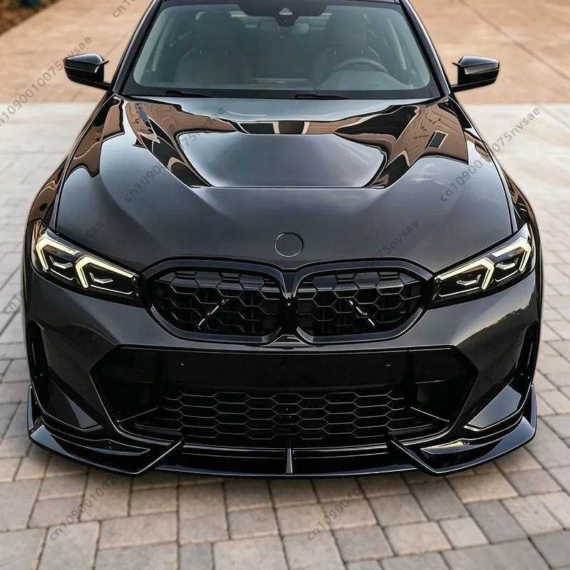 Für BMW 3er Serie G20 G21 LCI 320i 330i 2022-2026 Frontstoßstangenlippe Splitter Fangs Style Frontlippenabdeckung Spoiler Bodykit