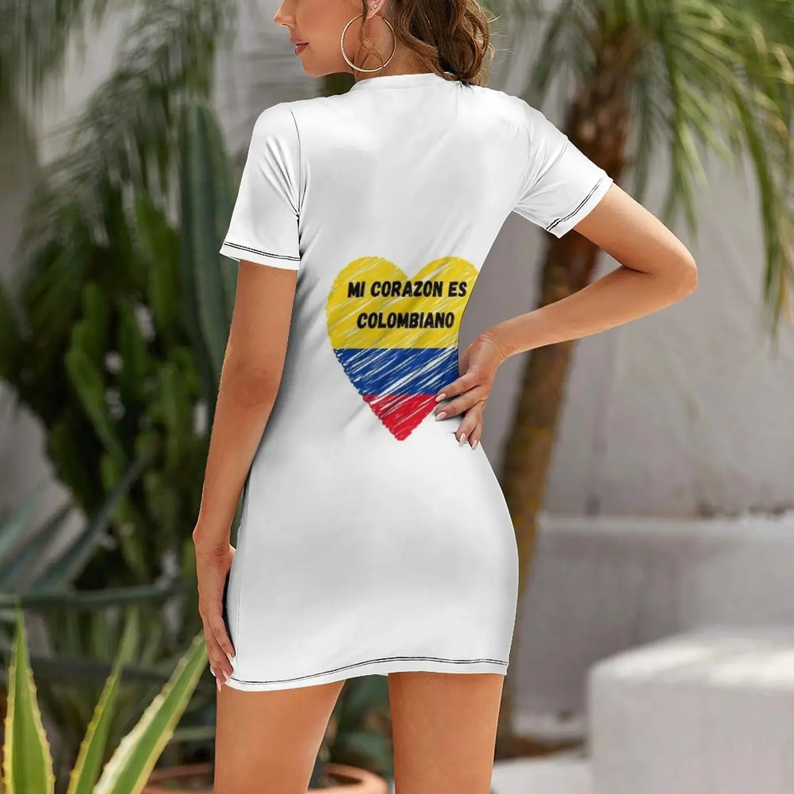 My heart is colombian Short-Sleeved Dress women's summer dress 2025 long dress women summer sensual sexy for women