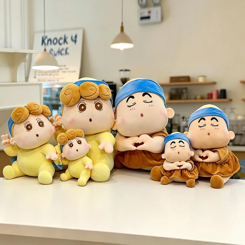 New Cute Crayon Shin‑chan & Himawari Plush Pajama Doll Anime Stuffed Figure Soft Fluffy Pillow Kids Birthday Gift Home Decor Toy