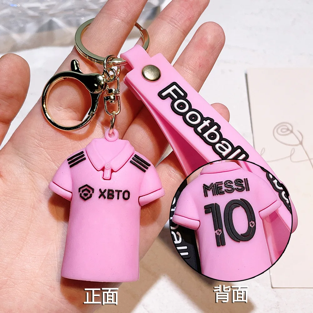Soccer Star Messi Keychain Cute Figure Fashion Bag Pendent Car Key Ornaments Souvenir Collection Kerying Gadgets for Men Gift view 4