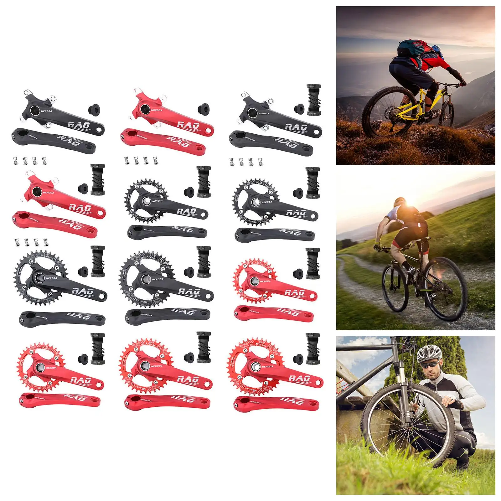 

170mm Taper Crank 104 BCD Single Crankset Mountain Bike Chainset Bike Chain 32/34/36/38T Replacement Crank Arm