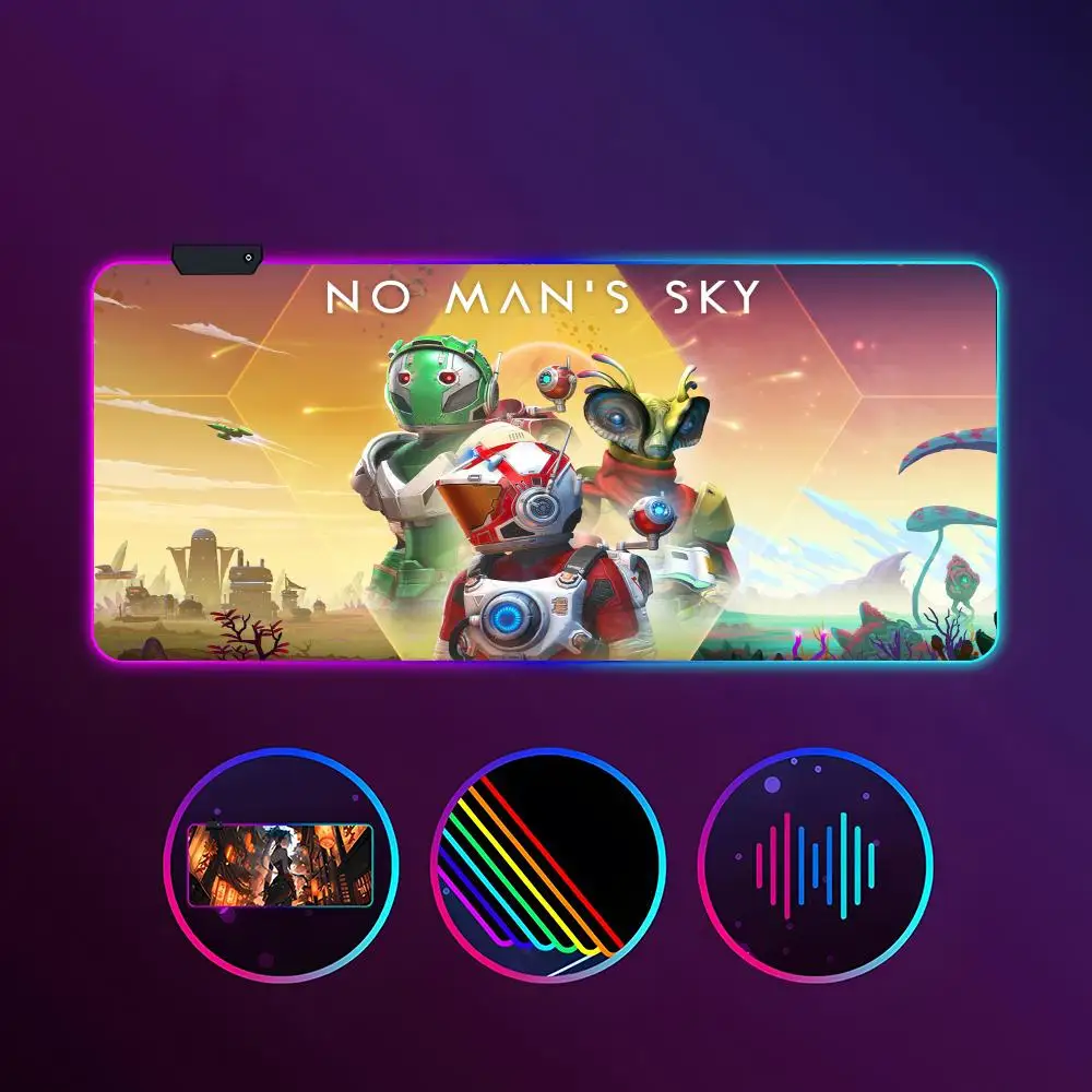 

Game No Mans Sky Mouse Pad RGB Luminous 900X400mm Large Table Mat Non-slip Extra Large Game Office Mouse Pad