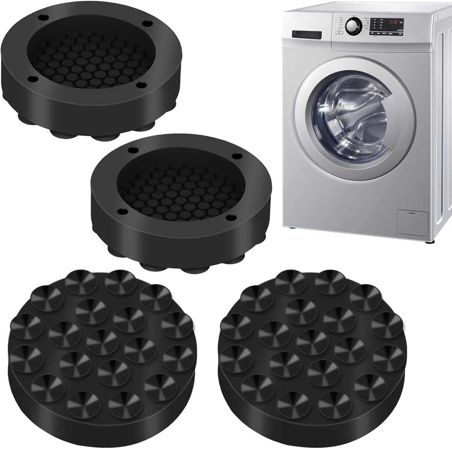 Anti-Vibration Washing Machine Feet Pad Silicone Non-Slip Mat Universal Silent Heightened Mat Refrigerator Feet Fixed Pad