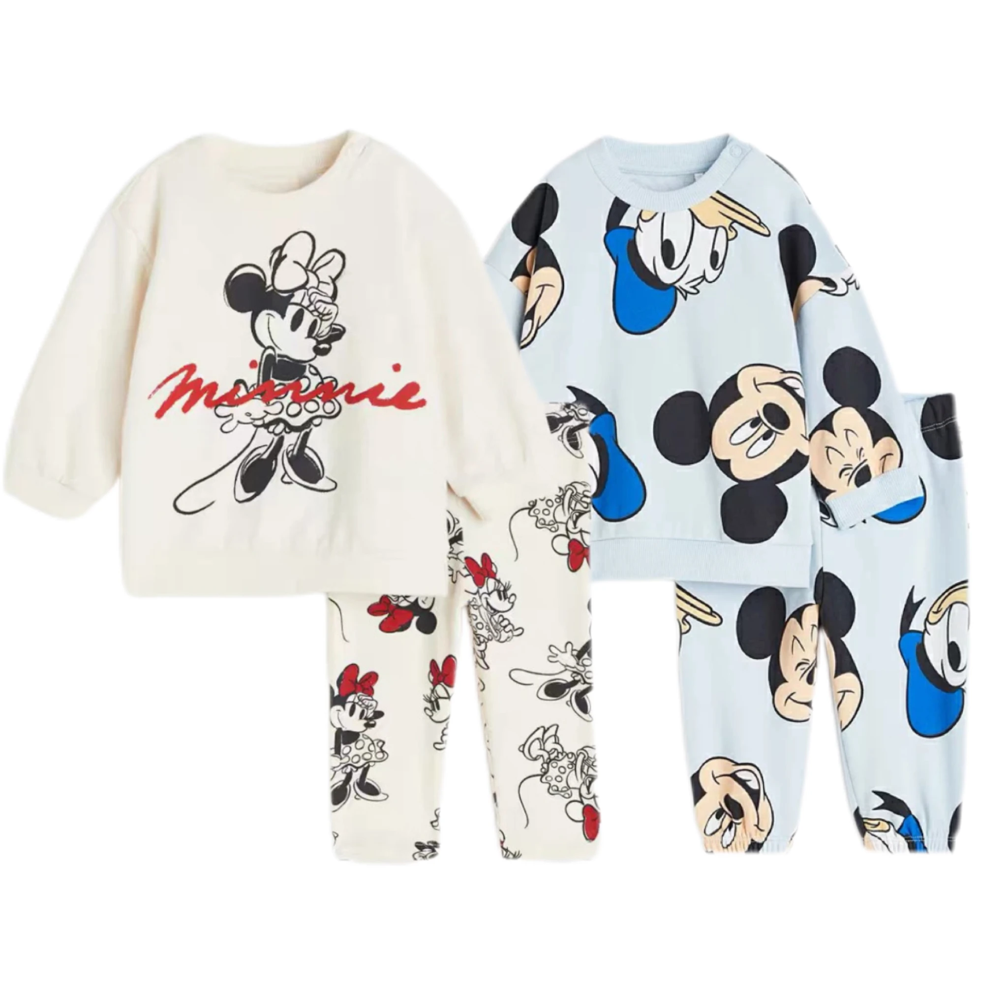 

Full Print Long Sleeve Outfits New Child Cartoon Sweatshirts+Pants Two Piece Set Casual Loose Suits Baby Spring Autumn Costume