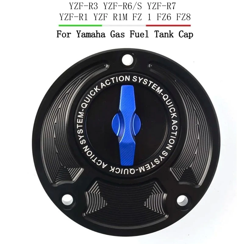 Quick Release Keyless CNC Fuel Tank Cap Airbox Cover Motorcycle For Yamaha YZF-R3 YZF-R6/S YZF-R7 YZF-R1 YZF R1M FZ 1 FZ6 FZ8