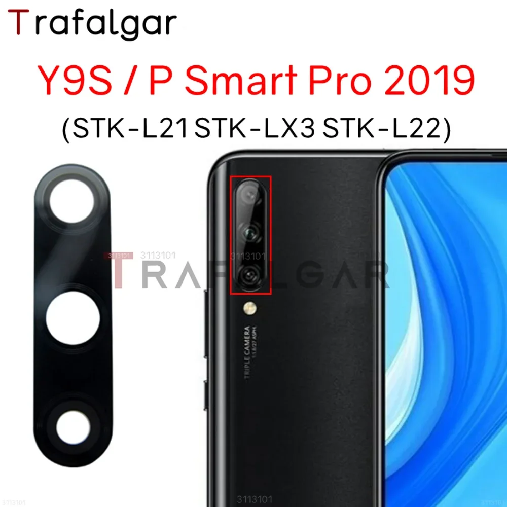 Rear Back Camera Glass Lens Replacement For Huawei Y9S P Smart Pro 2019 STK-L21 STK-LX3 STK-L22 With Adhesive Glue