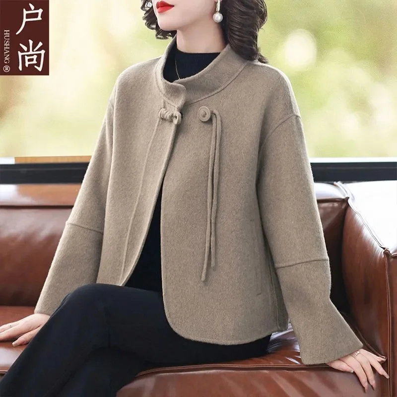

Small Mom Spring Clothes Double Sided Woolen Coat 2025 New Middle Aged And Elderly Women Spring And Autumn Woolen Clothes
