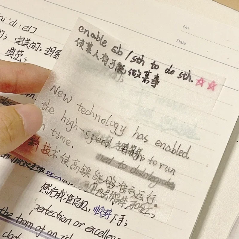 50 листов полупрозрачные матовые постеры, липкие блокноты для заметок, бумажные наклейки, блокнот, блокнот, канцелярские принадлежности, наклейка с сообщением