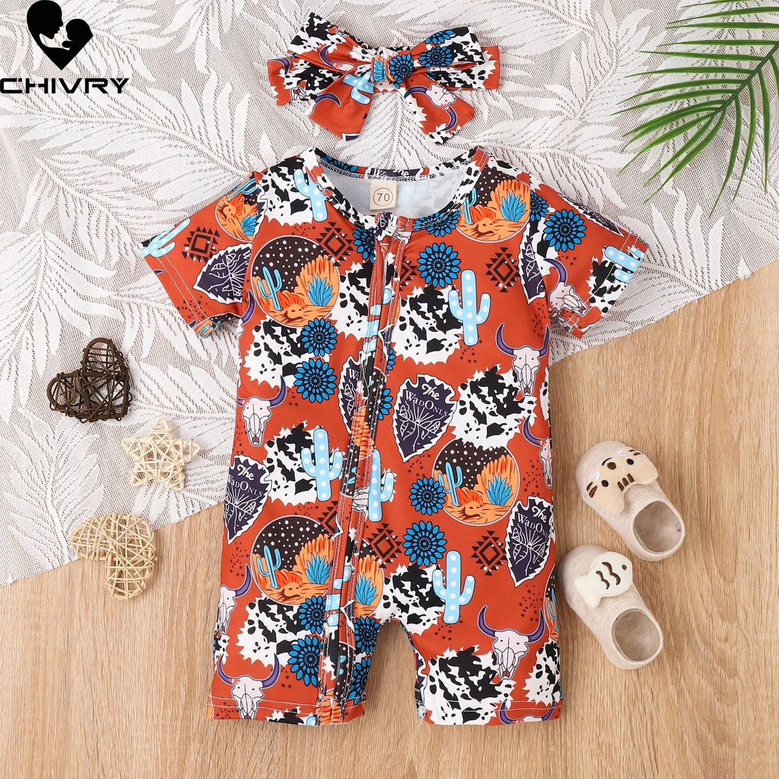 Baju Monyet Motif Kartun Bayi Laki-laki Perempuan Baru Lahir 2023 Baju Monyet Ritsleting Lengan Pendek Baju Bermain Balita Baju Bayi Bodysuit