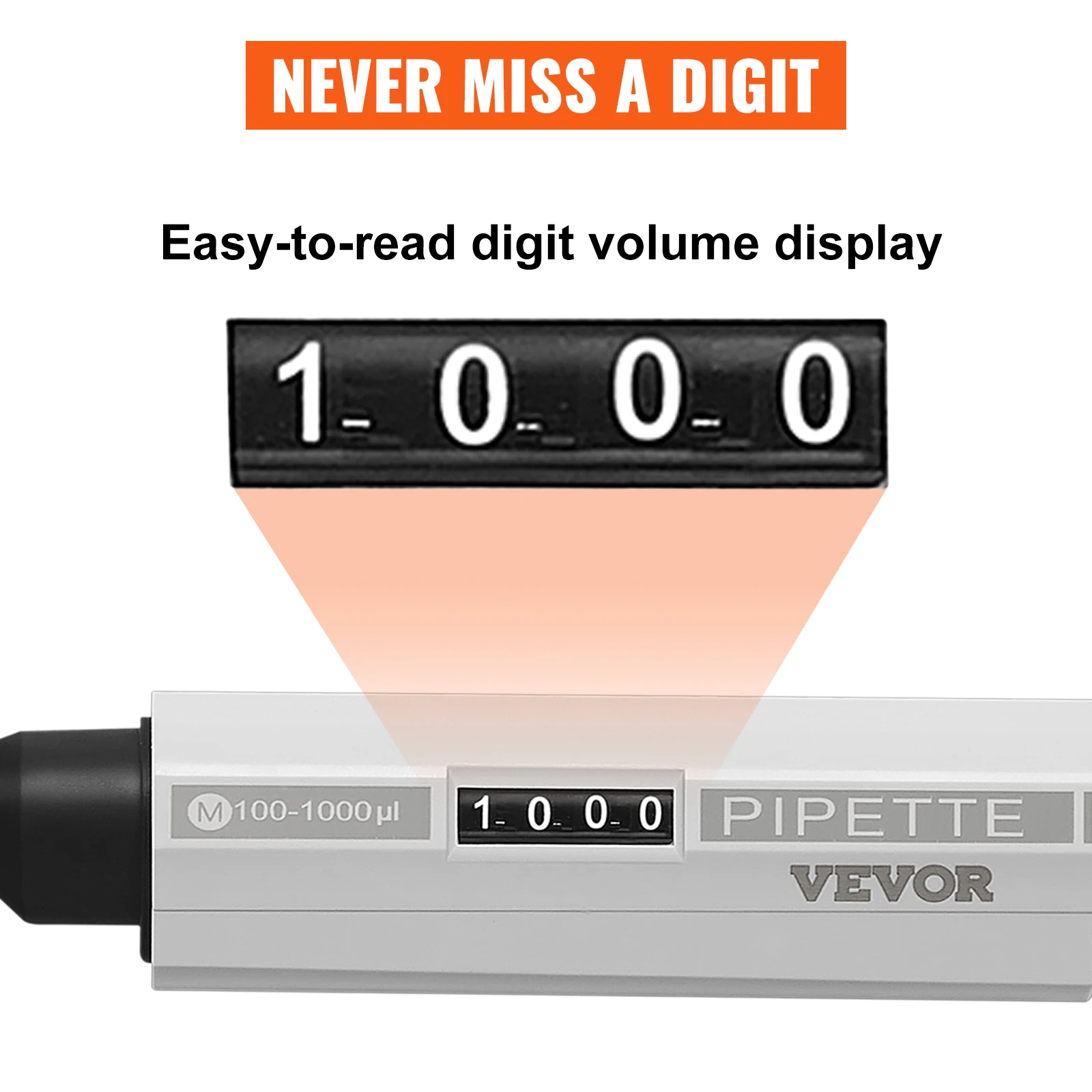 VEVOR Pipette Kit 3 Single Channel Pipetteswith 3 Tips 0.5-1000 Pipettor Adjustable Volume School Lab Instruments for Labtory