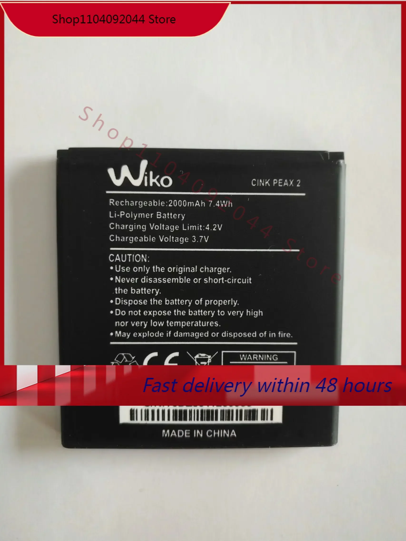 for Wiko cink peax2 battery cink peax 2000mAh wiko