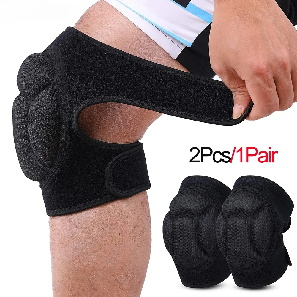 

1pair Sports Anti-collision Sponge Anti-fall Knee Pads Football Basketball Fitness Roller Skating Protective Gear Anti-fall