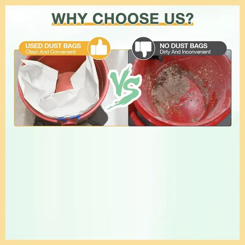 

GOOD-8PCS 10-14 Gallon Vacuum Bags For Shop Vac Bags, Disposable Wet Dry Vaccum Collection Bags Replace Part Type 90672