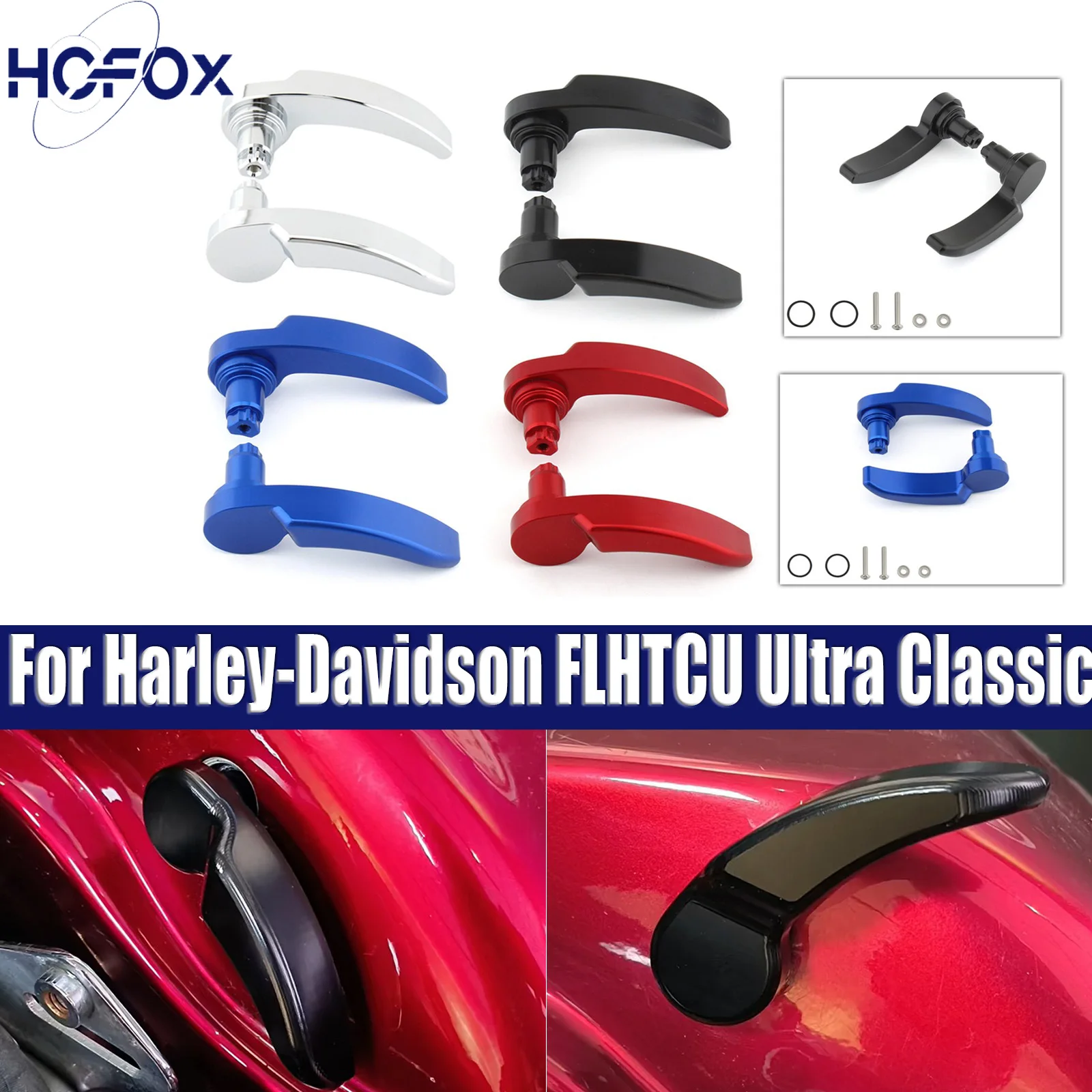 

Motorcycle Black Saddlebag Latch Kit Lifter For Harley Touring Ultra Limited CVO Electra Street Glide Road King FLHR 2014-2023