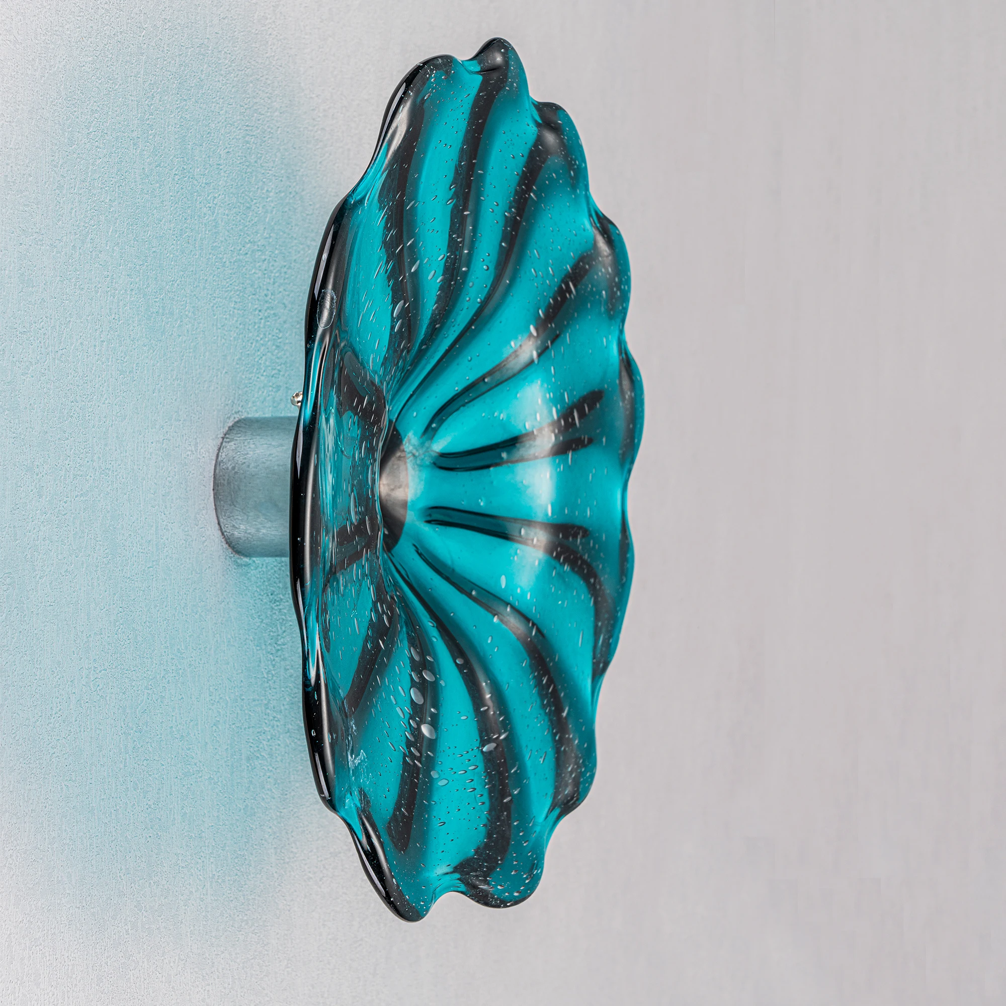 LONGREE Handmade Glass Plate Aqua Turquoise Blue Art Decor Collection Platters Unique Wall Sconces