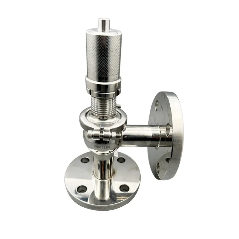 Wenzhou Shun Sanitary Stainless Steel Flange Angle Safety Valve Adjustable Chuck Pressure Relief Valve DN40 A41X