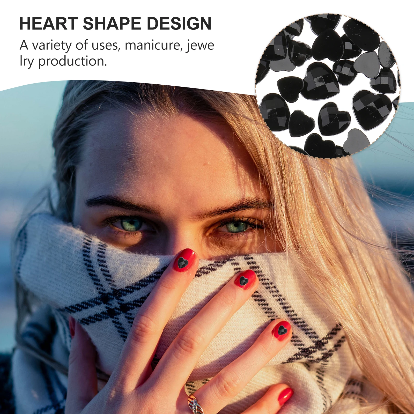 

Heart Shaped Acrylic Nail Art Decor DIY Accessories for Manicure Charm Elegant nament Nail Art Charms Decorative