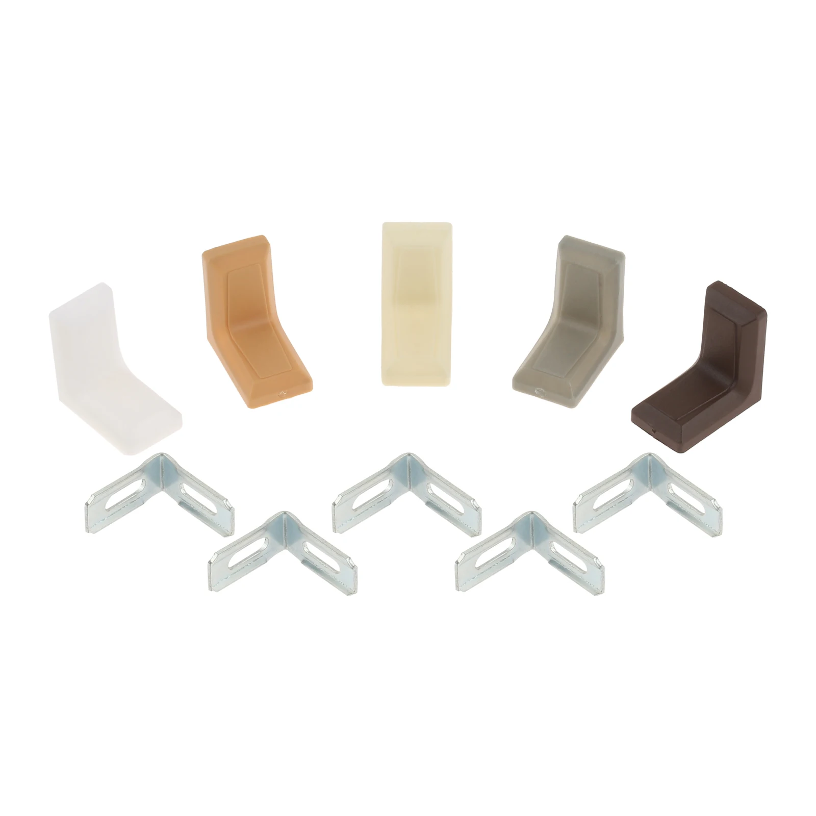 20pcs Plastic Thickened Corner Brackets 90-Degrees Angle Corner Code L Shape Cabinet Connector Furniture Fixing Joining Fittings