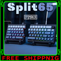 EPOMAKER Split65 Mechanical Keyboard 3mode RGB Hot Swap Split Gaming Keyboard With Knob QMK/VIA Customized Pc Accessories Gifts