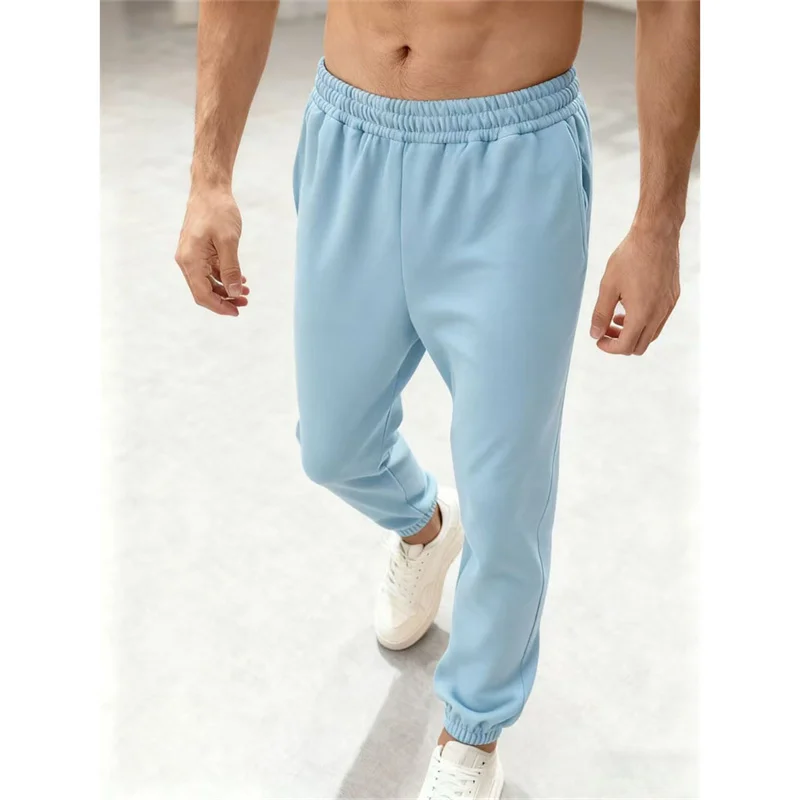 رجل الركض السراويل الرياضية الخريف الشتاء الصوف Sweatpants الرجال الرياضة الصالة الرياضية السراويل موضة بلون تجريب السراويل الطويلة غير رسمية