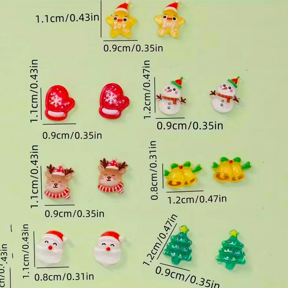 30/50 個 3D クリスマス雪だるまネイルチャーム漫画樹脂フラットバッククリスマスツリーヘラジカ星ネイルデコレーションクリスマスネイル用品 * #