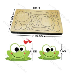 Wooden Scrapbooking Cutting Dies, New Frog Dies, Multiple Sizes, Compatible with Most Die Cutting Machines, C3011