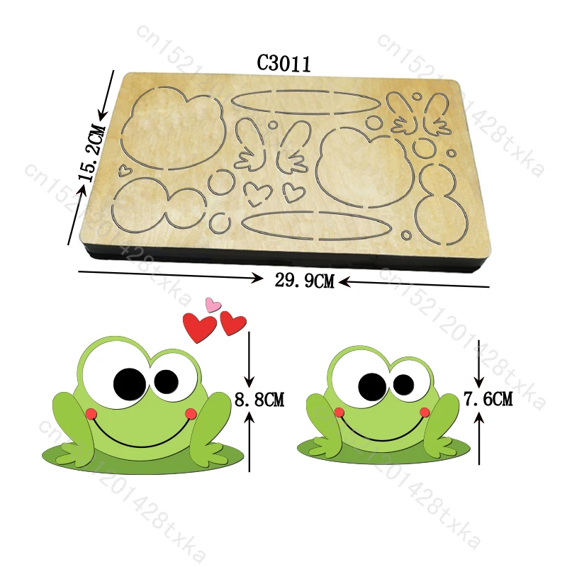 Wooden Scrapbooking Cutting Dies, New Frog Dies, Multiple Sizes, Compatible with Most Die Cutting Machines, C3011