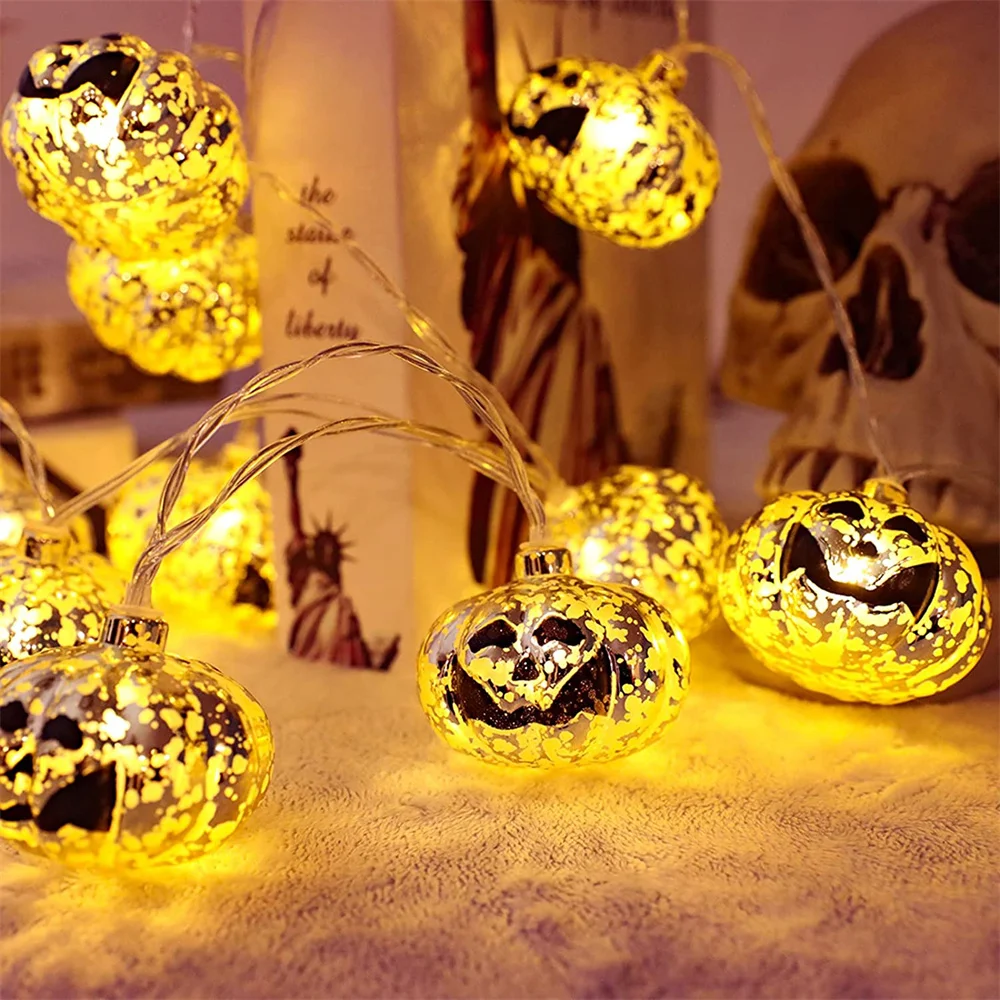 10/20/30led À Piles Halloween Lumières 3D Citrouille Décorations pour la Fête Décor De Jardin